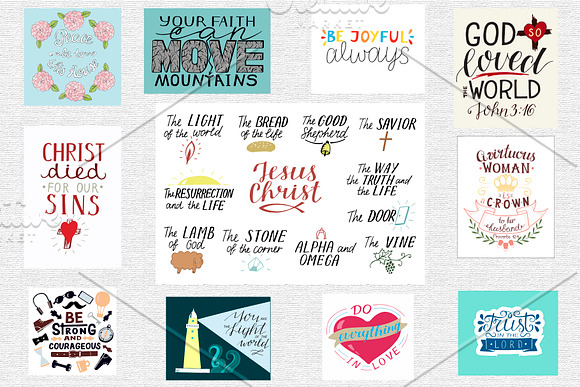 BUNDLE 74 BIBLE QUOTES in Illustrations - product preview 5