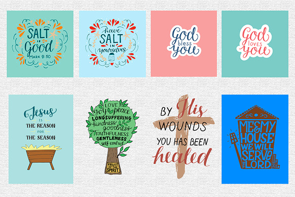 BUNDLE 74 BIBLE QUOTES in Illustrations - product preview 7