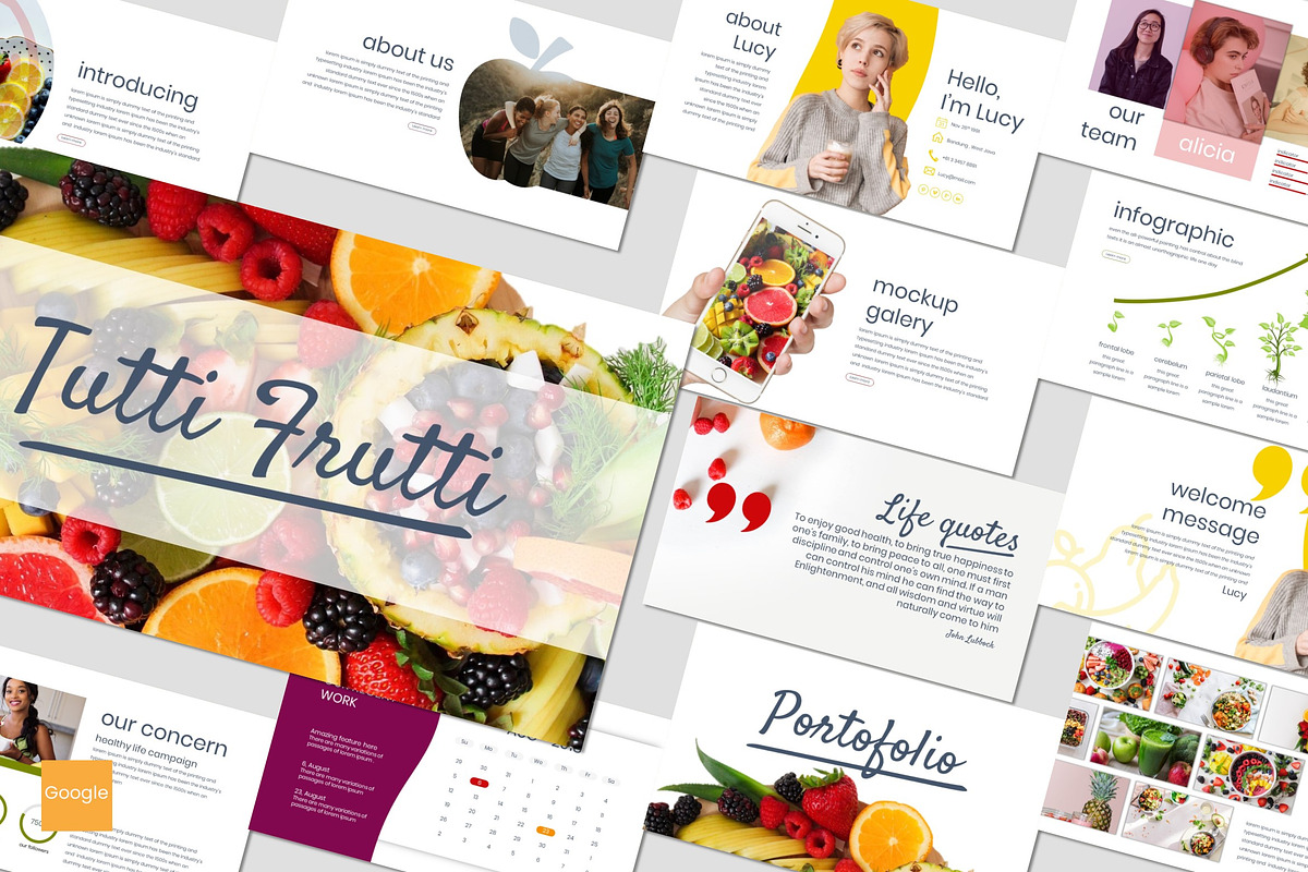 Tutti Frutti - Google Slides Templat in Google Slides Templates - product preview 8