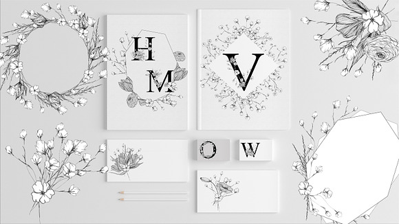 Floral Alphabet, Graphic  Set. in Illustrations - product preview 2