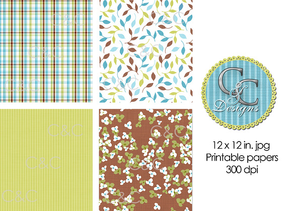 18 Turquoise & Coco Digital Papers in Textures - product preview 2