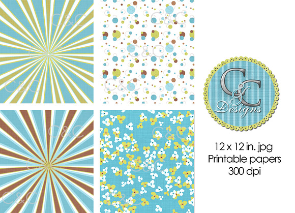18 Turquoise & Coco Digital Papers in Textures - product preview 3