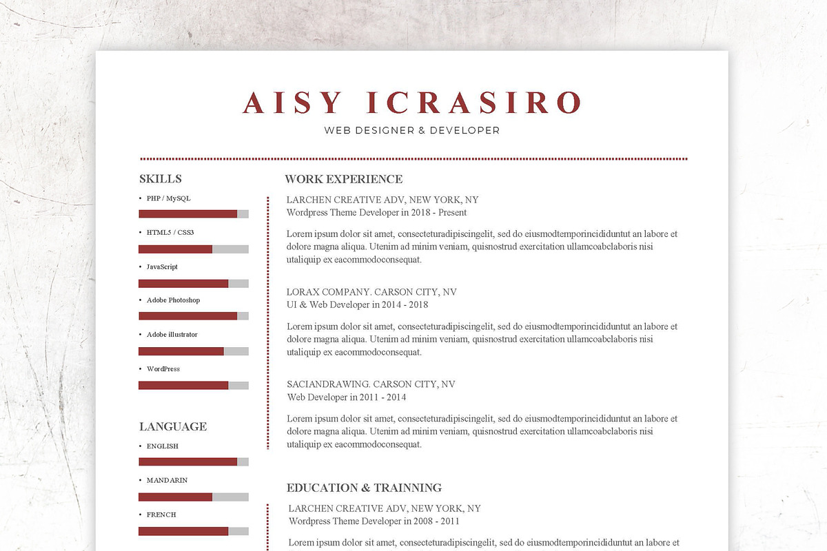 Resume CV - Cover Latter - Portfolio in Letter Templates - product preview 8