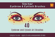 Vector Eyelash and Eyebrow Brushes