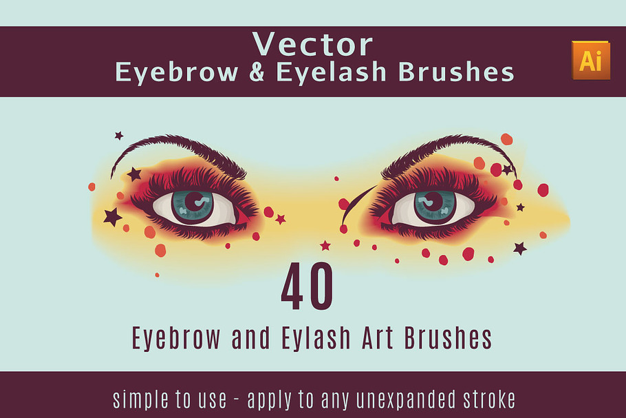 Vector Eyelash and Eyebrow Brushes in Photoshop Brushes - product preview 8