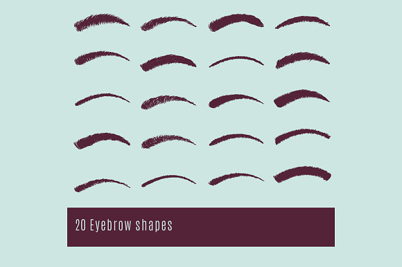 Vector Eyelash and Eyebrow Brushes in Photoshop Brushes - product preview 1