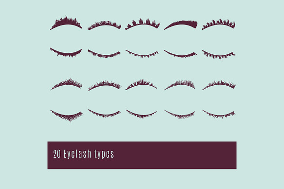 Vector Eyelash and Eyebrow Brushes in Photoshop Brushes - product preview 2