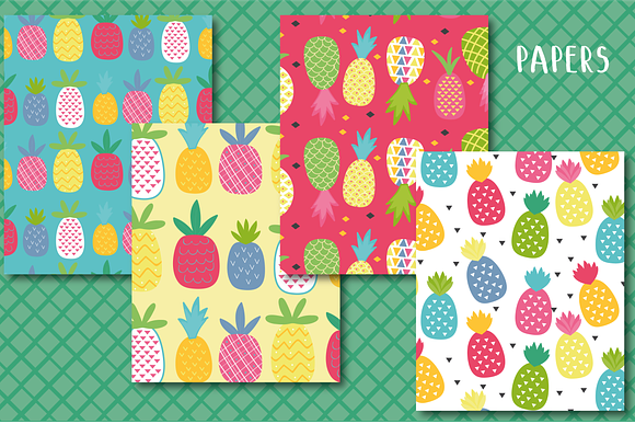 Funky pineapple set in Illustrations - product preview 2
