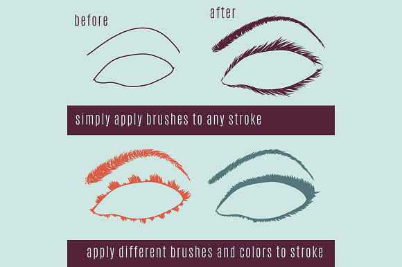 Vector Eyelash and Eyebrow Brushes in Photoshop Brushes - product preview 4