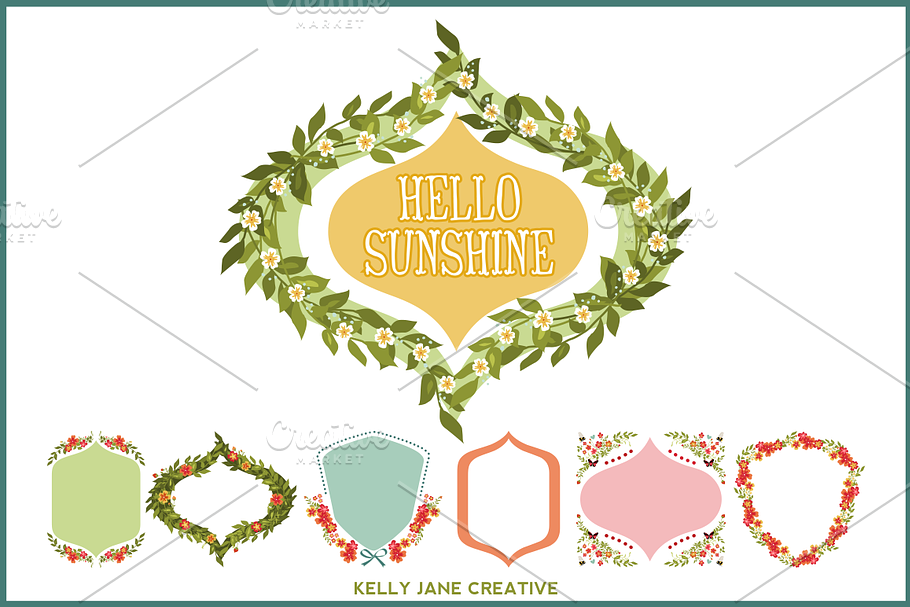 Flower Garden Wreaths & Frames in Illustrations - product preview 8