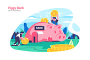 Piggy Bank - Vector Illustration