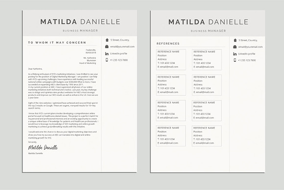 Clean & Simple~Resume-Cv Tmp Vol.06 in Letter Templates - product preview 2