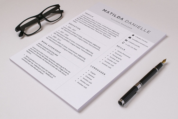 Clean & Simple~Resume-Cv Tmp Vol.06 in Letter Templates - product preview 4