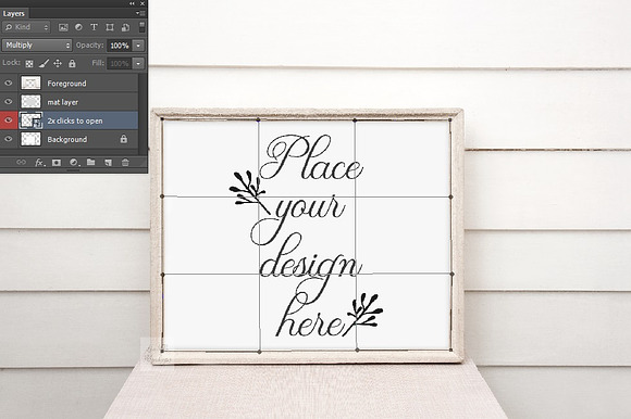 Picture frame mockup 8x10 beige in Print Mockups - product preview 1