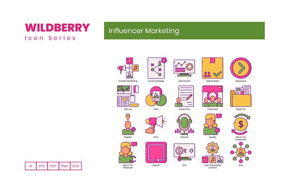 95 Influencer Marketing Icons in Contact Icons - product preview 3