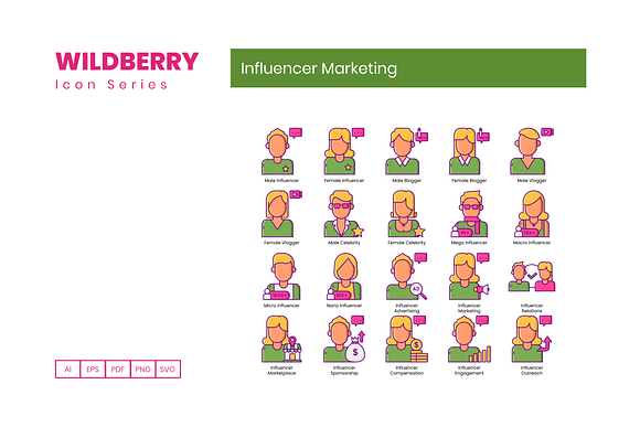 95 Influencer Marketing Icons in Contact Icons - product preview 4