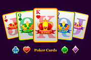 Complete set playing poker cards