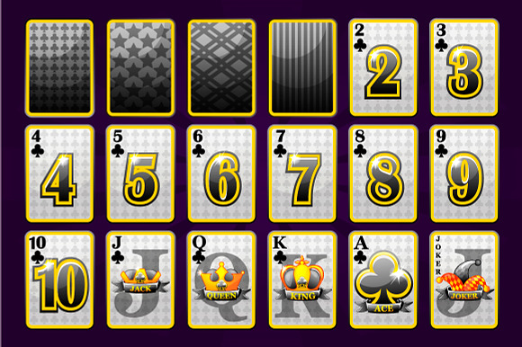 Complete set playing poker cards in Black And White Icons - product preview 15