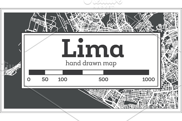 Lima Peru City Map in Retro Style. in Illustrations - product preview 1