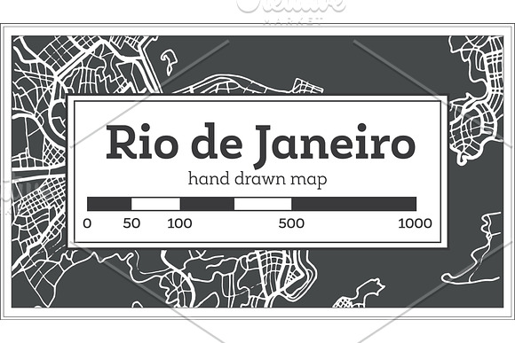 Rio de Janeiro Map in Retro Style. in Illustrations - product preview 1