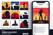 Cowboy & Wild West Insta Banners