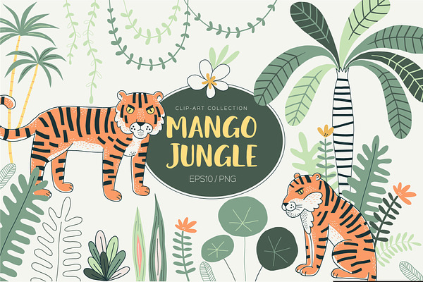 Tropical Forest wildlife clipart set