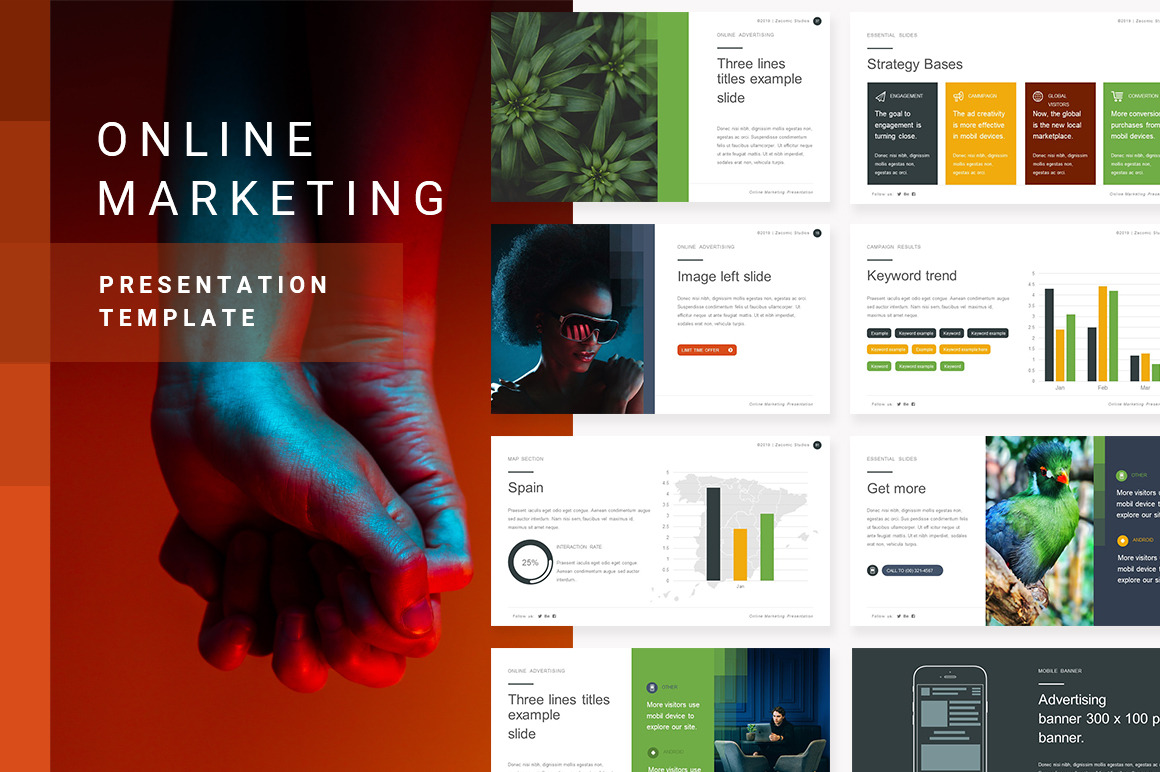 Online Marketing PPT Template Creative PowerPoint Templates