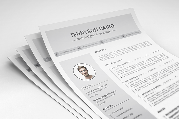Resume Template / CV in Letter Templates - product preview 9
