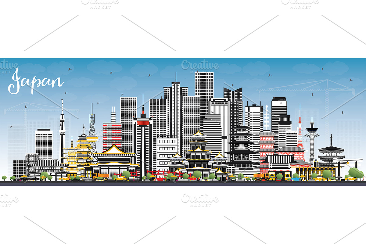 Japan City Skyline in Illustrations - product preview 8