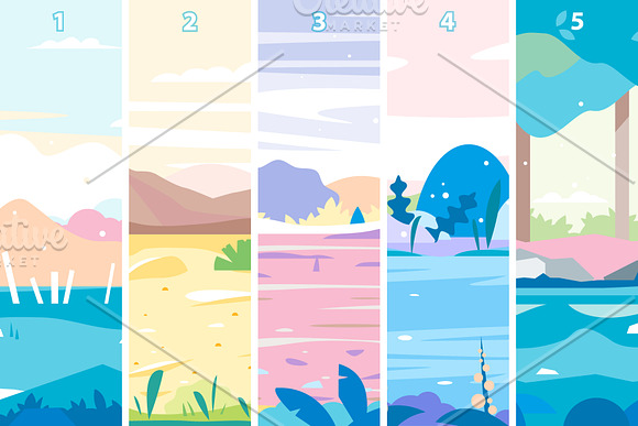 Nature Game Backgrounds Set in Illustrations - product preview 5