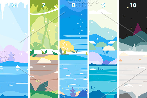 Nature Game Backgrounds Set in Illustrations - product preview 6