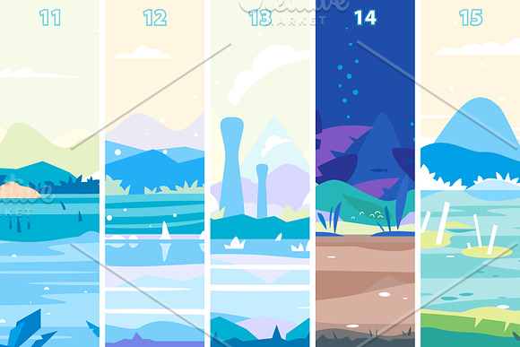Nature Game Backgrounds Set in Illustrations - product preview 7