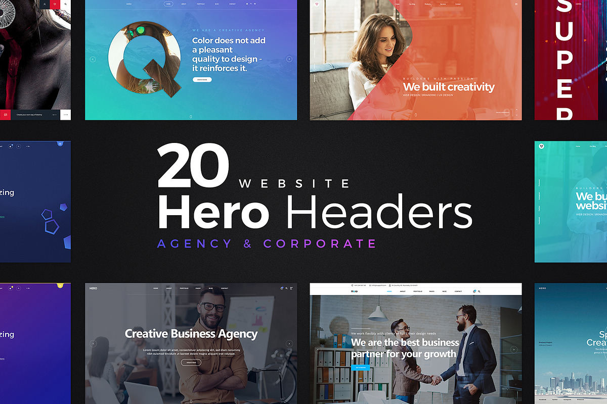 20 Website Hero Headers in UI Kits and Libraries - product preview 8