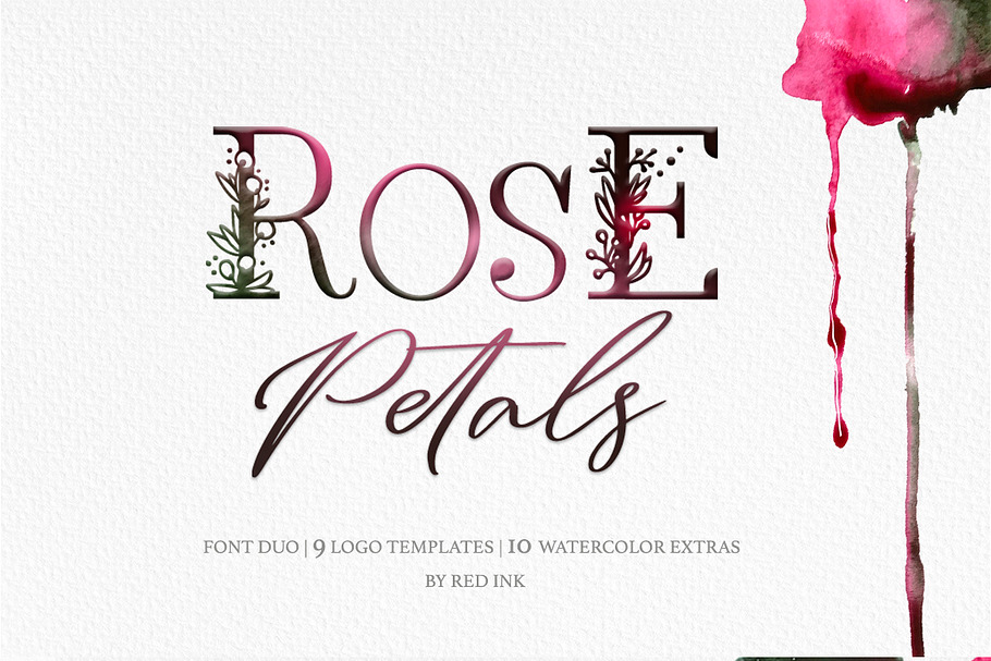 Rose Petals. Font duo + Bonuses.
