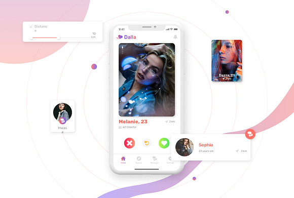 Dalla - Dating Application UI Kit in UI Kits and Libraries - product preview 2