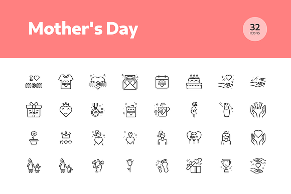 Mother's Day Icons in Baby Icons - product preview 1
