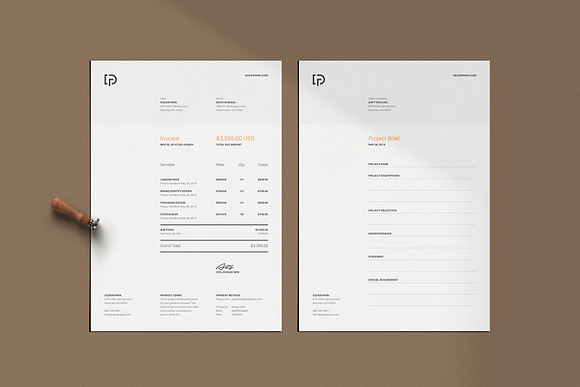 Invoice | Estimate | Business Card in Stationery Templates - product preview 3