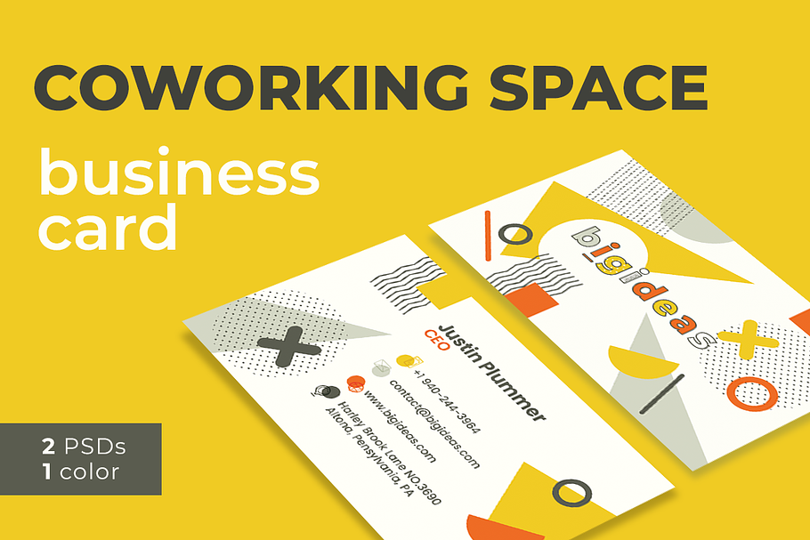 Coworking Space Business Card in Business Card Templates - product preview 8