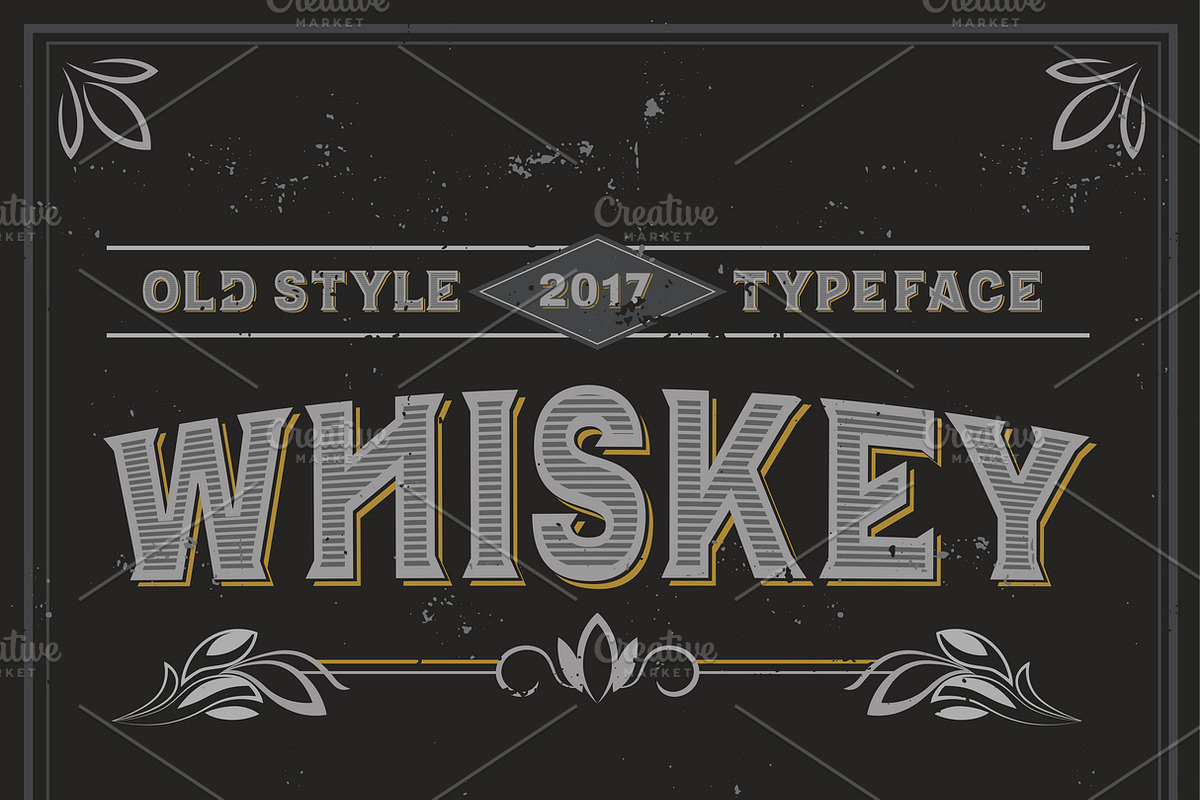 Vintage label typeface Whiskey in Display Fonts - product preview 8