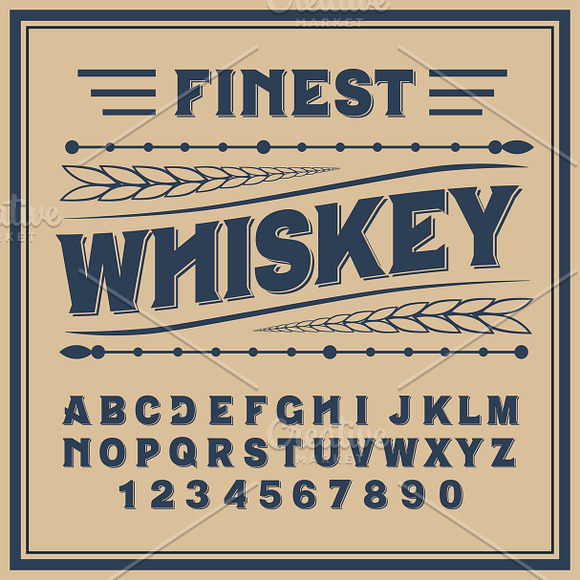 Vintage label typeface Whiskey in Display Fonts - product preview 1