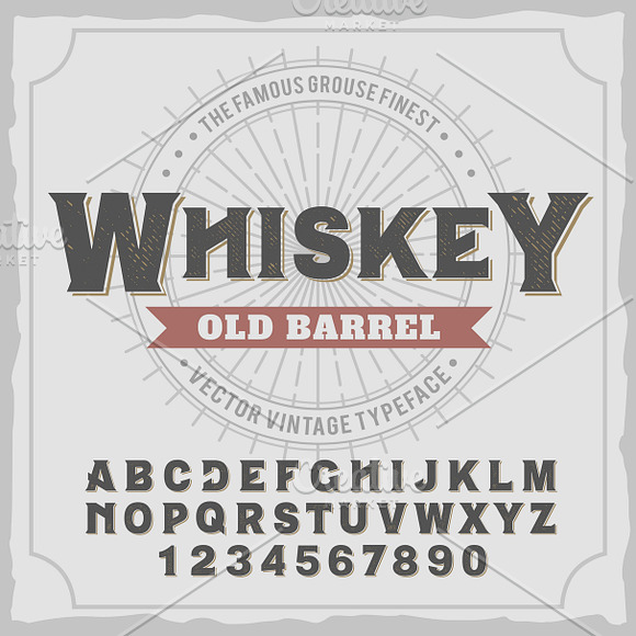 Vintage label typeface Whiskey in Display Fonts - product preview 2