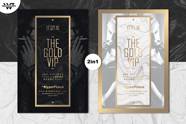 2in1 GOLD CLASSY Flyer Template