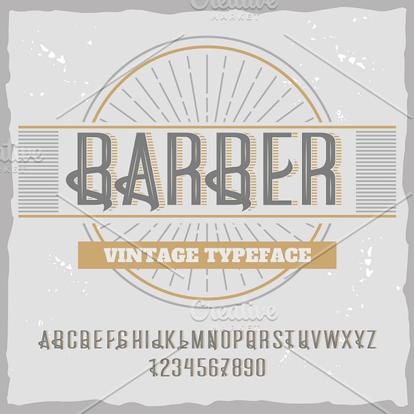 Vintage label typeface Barber in Display Fonts - product preview 2