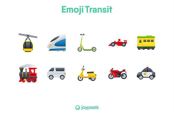Emoji Transit Icons by JoyPixels® in Car Icons - product preview 2