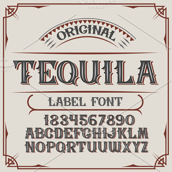 Vintage label typeface Tequila in Display Fonts - product preview 2