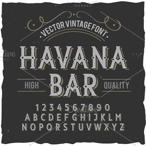 Vintage label typeface Havana in Display Fonts - product preview 1