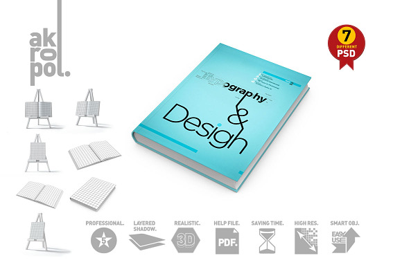 Book Mock-Up Set in Product Mockups - product preview 2