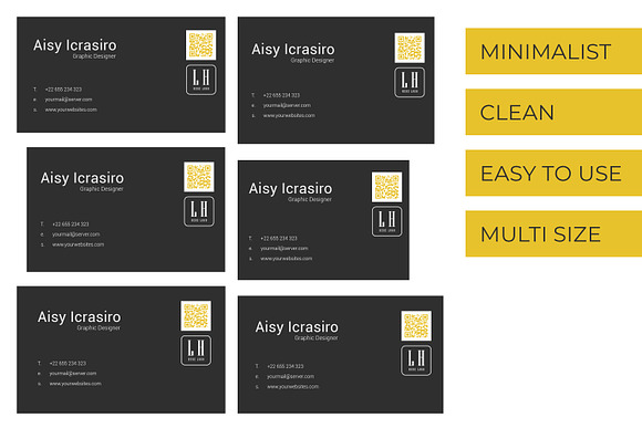 Business Card Minimal 11 Size Full in Business Card Templates - product preview 1