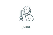 Judge vector line icon, linear