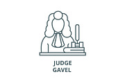 Judge,gavel vector line icon, linear
